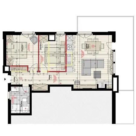 公寓 Le Rouge Superb 3-room Near Slopes & Ski-lift 韦尔比耶